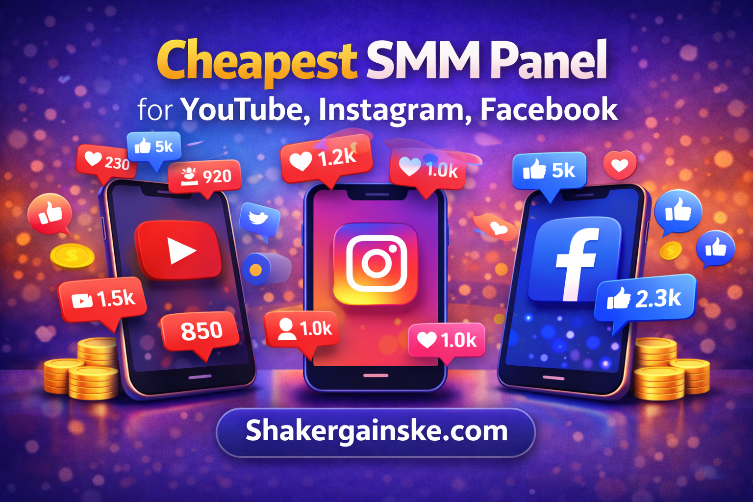 Cheapest SMM Panel for YouTube, Instagram, Facebook : Shakergainske